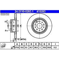 ATE 410283 brake disc 24.0110-0283.1, set of 2 - Brake Disc