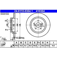 ATE 410364 brake disc 24.0110-0364.1, set of 2 - Brake Disc