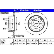 ATE 410240 brake disc 24.0110-0240.1, set of 2 - Brake Disc