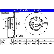 ATE 412124 brake disc 24.0112-0124.1, set of 2 - Brake Disc