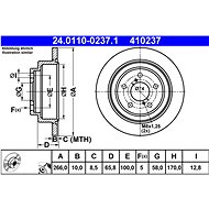 ATE 410237 brake disc 24.0110-0237.1, set of 2 - Brake Disc