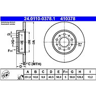 ATE 410378 brake disc 24.0110-0378.1, set of 2 - Brake Disc