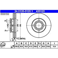 ATE 420120 brake disc 24.0120-0120.1, set of 2 - Brake Disc