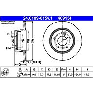 ATE 409154 brake disc 24.0109-0154.1, set of 2 - Brake Disc