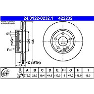 ATE 422232 brake disc 24.0122-0232.1, set of 2 - Brake Disc