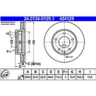 ATE 424129 brake disc 24.0124-0129.1, set of 2 - Brake Disc