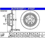 ATE 410227 brake disc 24.0110-0227.1, set of 2 - Brake Disc