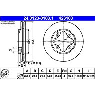 ATE 423103 brake disc 24.0123-0103.1, set of 2 - Brake Disc