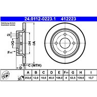 ATE brake disc 24.0112-0223.1, set of 2 - Brake Disc