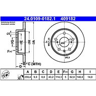 ATE 409182 brake disc 24.0109-0182.1, set of 2 - Brake Disc