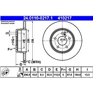 ATE 410217 Brake disc 24.0110-0217.1, set of 2 - Brake Disc