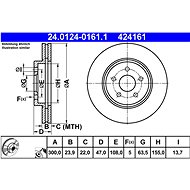 ATE 424161 brake disc 24.0124-0161.1, set of 2 - Brake Disc