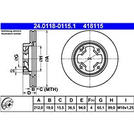 ATE brake disc 24.0118-0115.1, set of 2 - Brake Disc