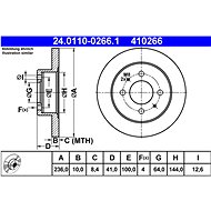 ATE 410266 brake disc 24.0110-0266.1, set of 2 - Brake Disc