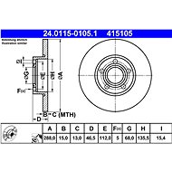 ATE 415105 brake disc 24.0115-0105.1, set of 2 - Brake Disc