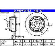 ATE 409132 brake disc 24.0109-0132.1, set of 2 - Brake Disc