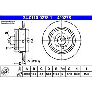 ATE 410278 brake disc 24.0110-0278.1, set of 2 - Brake Disc