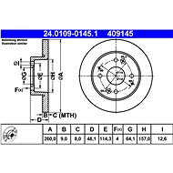 ATE 409145 brake disc 24.0109-0145.1, set of 2 - Brake Disc