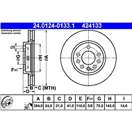 ATE 424133 brake disc 24.0124-0133.1, set of 2 - Brake Disc