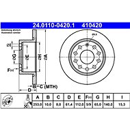 ATE brake disc 24.0110-0420.1, set of 2 - Brake Disc