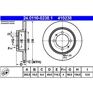ATE 410238 brake disc 24.0110-0238.1, set of 2 - Brake Disc