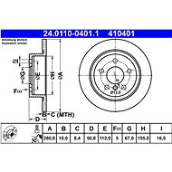 ATE 410401 brake disc 24.0110-0401.1, set of 2 - Brake Disc
