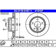 ATE 419107 brake disc 24.0119-0107.1, set of 2 - Brake Disc