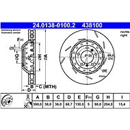 ATE 438100 brake disc 24.0138-0100.2, set of 2 - Brake Disc