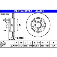 ATE 424121 brake disc 24.0124-0121.1, set of 2 - Brake Disc