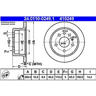 ATE 410249 brake disc 24.0110-0249.1, set of 2 - Brake Disc