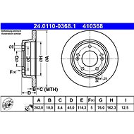 ATE 410368 brake disc 24.0110-0368.1, set of 2 - Brake Disc