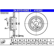 ATE 410382 brake disc 24.0110-0382.1, set of 2 - Brake Disc