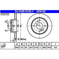 ATE 409129 brake disc 24.0109-0129.1, set of 2 - Brake Disc