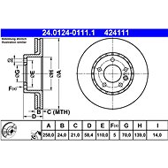 ATE 424111 brake disc 24.0124-0111.1, set of 2 - Brake Disc