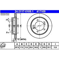 ATE 417109 brake disc 24.0117-0109.1, set of 2 - Brake Disc
