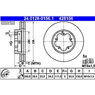 ATE 428156 brake disc 24.0128-0156.1, set of 2 - Brake Disc