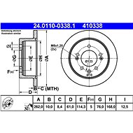 ATE 410338 brake disc 24.0110-0338.1, set of 2 - Brake Disc