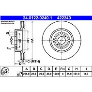 ATE 422240 brake disc 24.0122-0240.1, set of 2 - Brake Disc