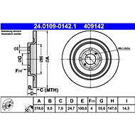 ATE 409142 brake disc 24.0109-0142.1, set of 2 - Brake Disc