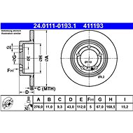 ATE brake disc 24.0111-0193.1, set of 2 - Brake Disc