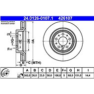 ATE 426107 brake disc 24.0126-0107.1, set of 2 - Brake Disc