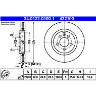 ATE 422100 brake disc 24.0122-0100.1, set of 2 - Brake Disc