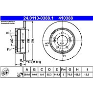 ATE 410388 brake disc 24.0110-0388.1, set of 2 - Brake Disc