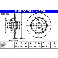 ATE brake disc 24.0110-0256.1, set of 2 - Brake Disc