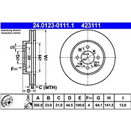 ATE 423111 brake disc 24.0123-0111.1, set of 2 - Brake Disc