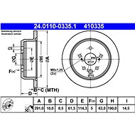 ATE 410335 brake disc 24.0110-0335.1, set of 2 - Brake Disc