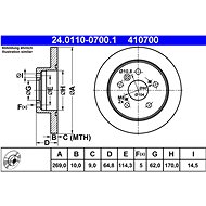 ATE 410700 brake disc 24.0110-0700.1, set of 2 - Brake Disc