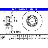 ATE 420114 brake disc 24.0120-0114.2, set of 2 - Brake Disc