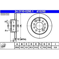 ATE 410298 brake disc 24.0110-0298.1, set of 2 - Brake Disc