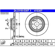 ATE 410307 brake disc 24.0110-0307.1, set of 2 - Brake Disc